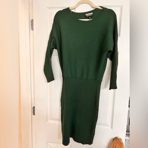 Green ribbed sweater dress for sale
